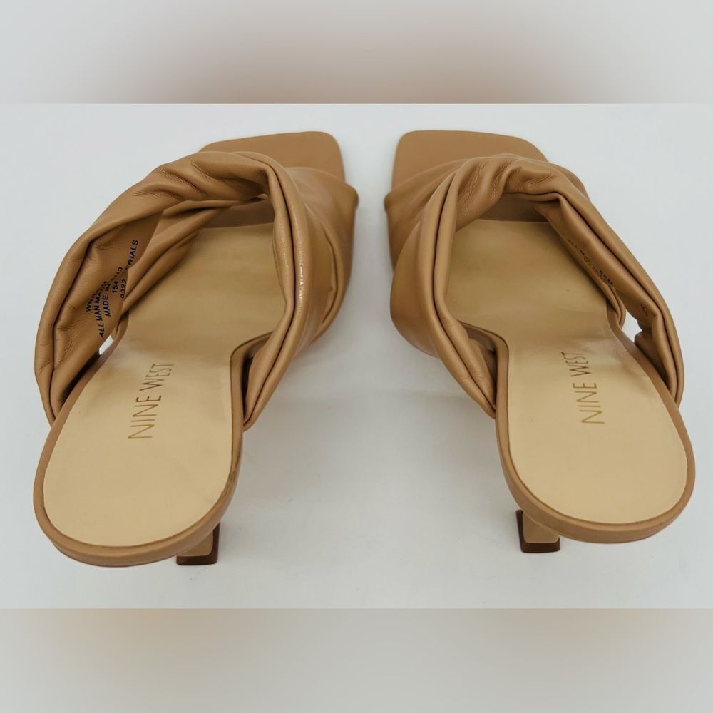 New! NINE WEST Women’s Sashah 3 Heeled Dress Sandals Light Natural - Picture 14 of 16